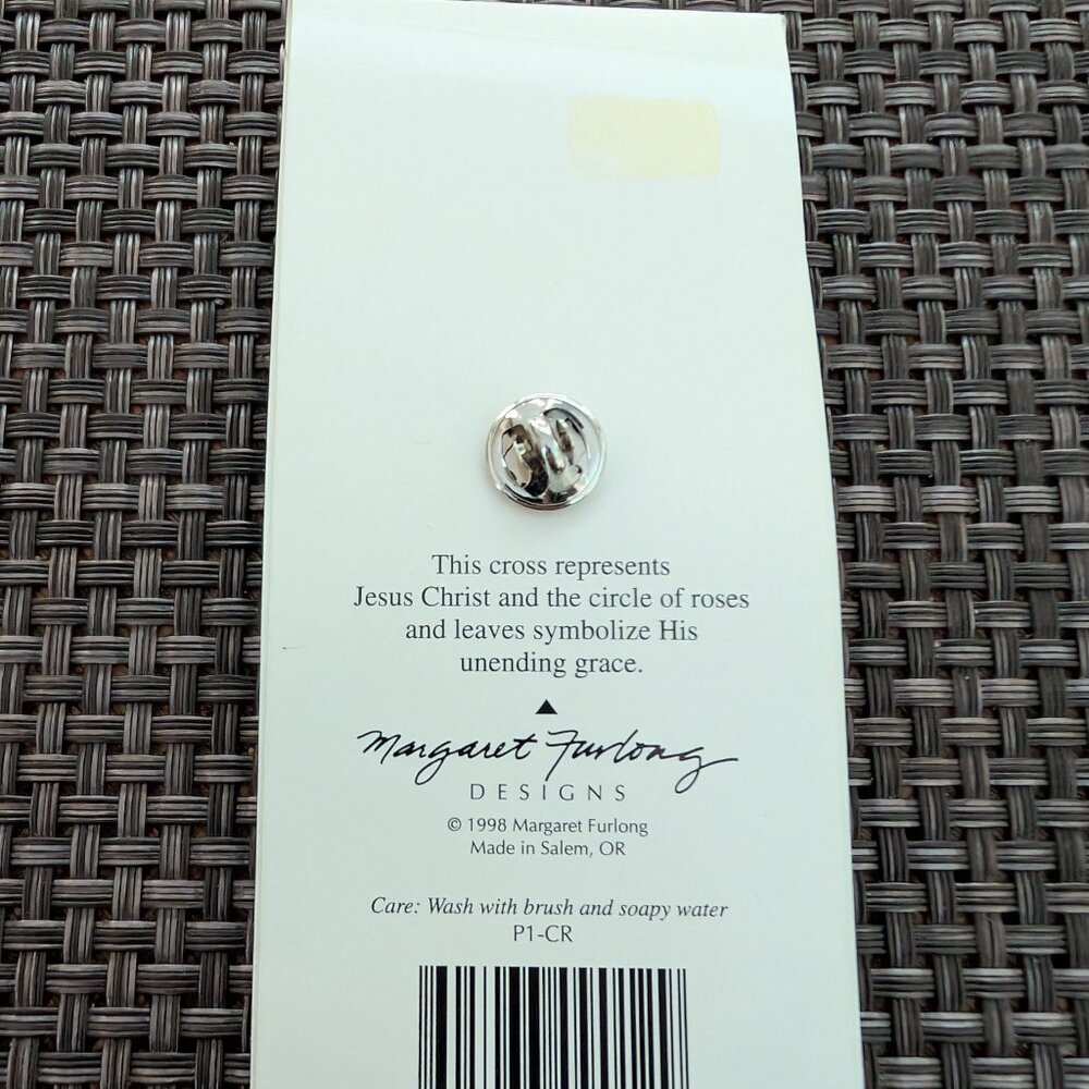 NWOT Margaret Furlong Flower Cross pin - Picture 3 of 3